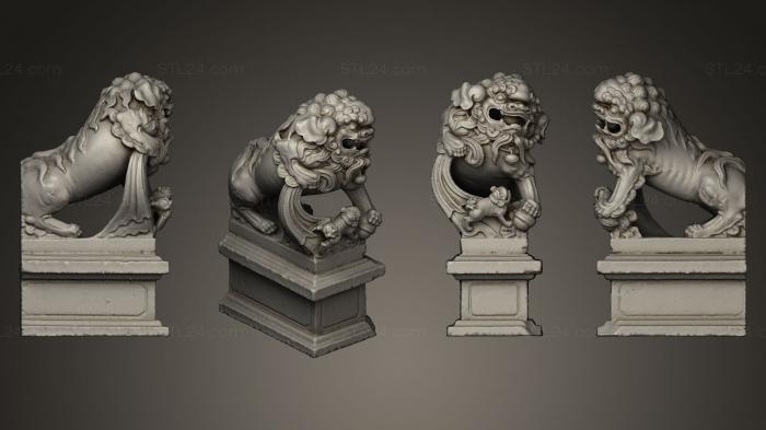 Figurines lions tigers sphinxes (Lion statue 007 F, STKL_0144) 3D models for cnc